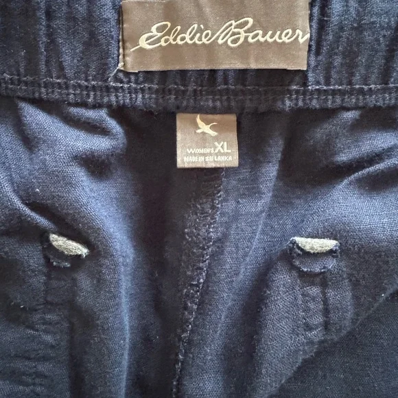 EUC Eddie Bauer Woman’s Wide Leg Linen Cotton Blend Navy Pants, size XL - Picture 4 of 5